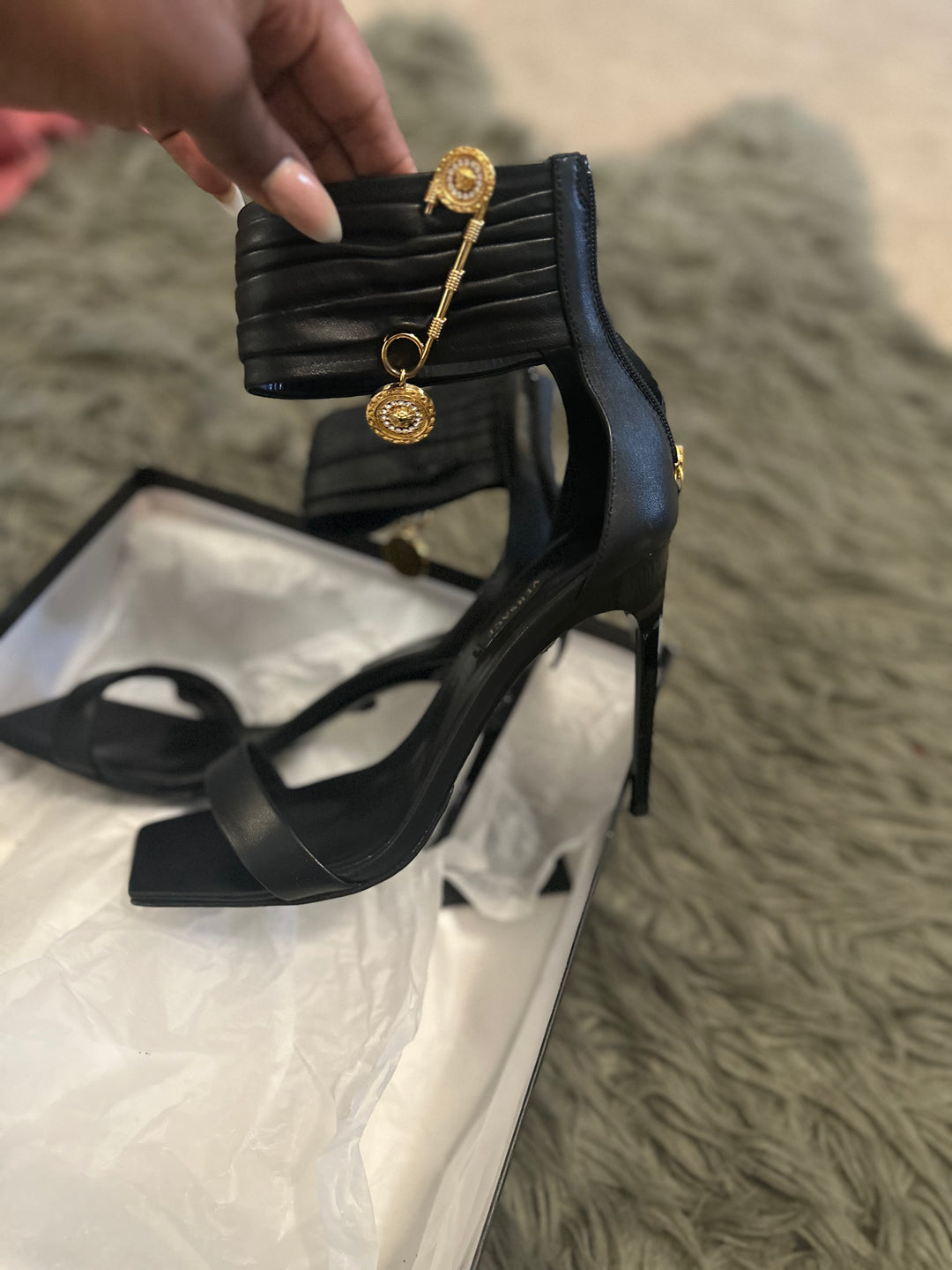 Black Versace Heels Size 41 All Things J.Renee